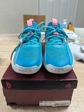 adidas Dame Certified EX7PLY 2.0 Signal Cyan GV9587 Men’s Size 10.5